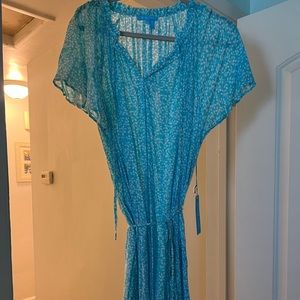 Rsvp Draper James blue & white floral dress.